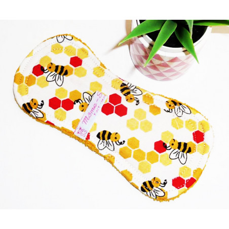 Protège-slip lavable sans ailettes ABEILLE (19 cm)