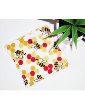 Grandes lingettes lavables (lot de 5) COCCINELLE ET ABEILLE