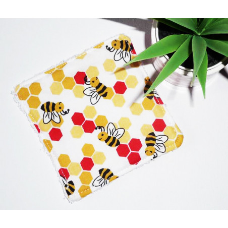 Grandes lingettes lavables (lot de 5) COCCINELLE ET ABEILLE