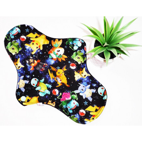 Serviette hygiénique lavable POKEMON (XL / NUIT)