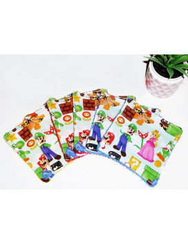 Grandes lingettes lavables (lot de 6) SUPER MARIO