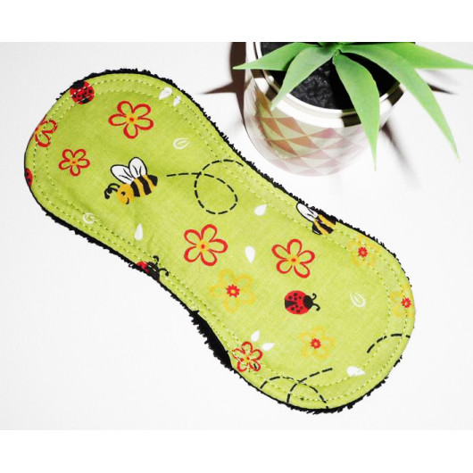 Washable panty liner without fastening BEE AND LADYBUG (19 cm)