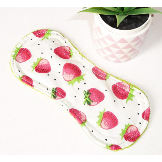 Washable panty liner without fastening STRAWBERRIES (19 cm)