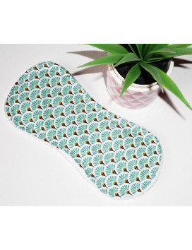 Protège-slip lavable sans ailettes EVENTAILS TURQUOISE (19 cm)