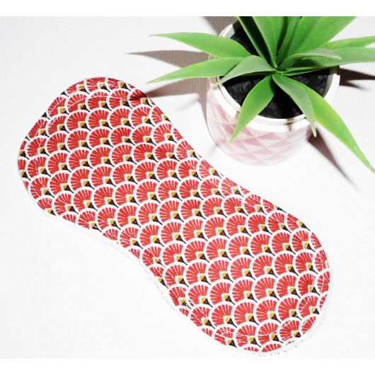 Protège-slip lavable sans ailettes EVENTAILS TERRACOTTA (19 cm)