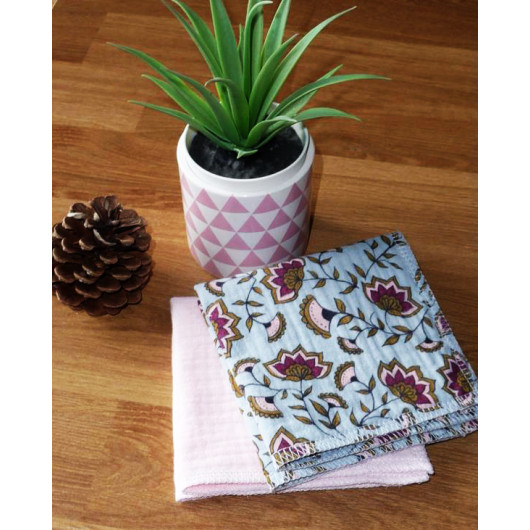 Washable and reusable double-ply cotton handkerchiefs