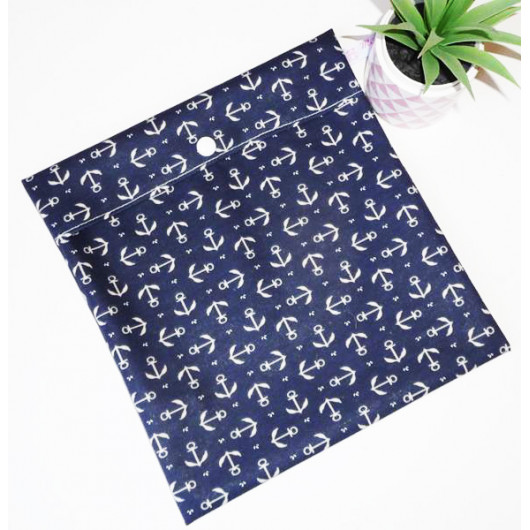 Washable and reusable freezer bag NAVY (MEDIUM)