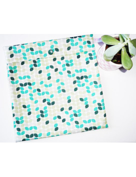 Washable and reusable freezer bag GREEN RETRO (MEDIUM)