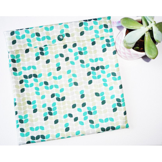 Washable and reusable freezer bag GREEN RETRO (MEDIUM)