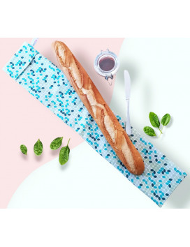 Washable and reusable freezer or storage bag for baguette bread