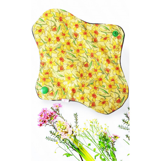 Serviette hygiénique lavable JONQUILLES (S)