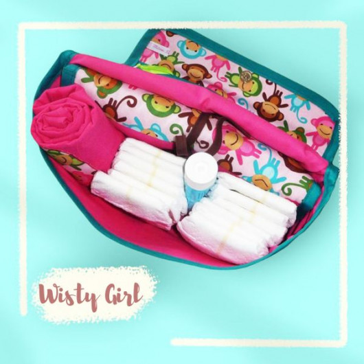 Sac à langer + matelas de change + lange doudou - WISTY GIRL -