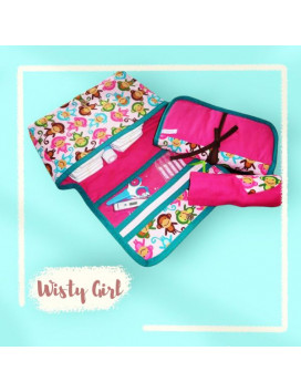 Sac à langer + matelas de change + lange doudou - WISTY GIRL -