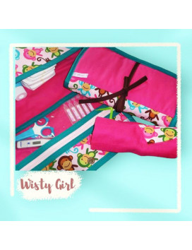 Sac à langer + matelas de change + lange doudou - WISTY GIRL -