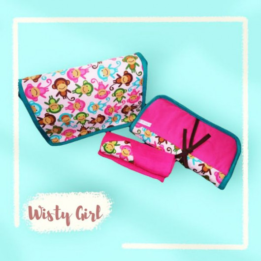 Borsa per pannolini + fasciatoio + Lange coperta - WISTY GIRL