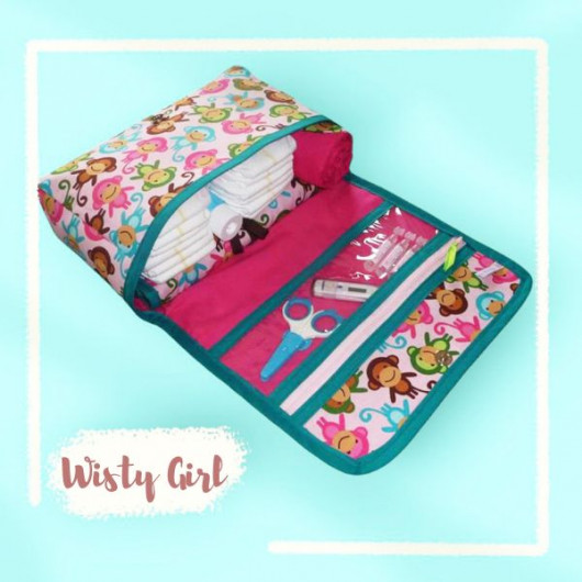 Sac à langer + matelas de change + lange doudou - WISTY GIRL -