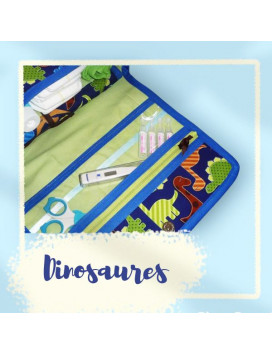 Sac à langer + matelas de change + lange doudou - DINOSAURES