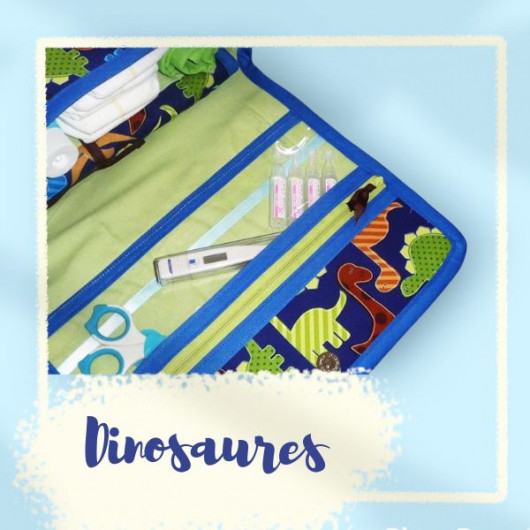 Sac à langer + matelas de change + lange doudou - DINOSAURES