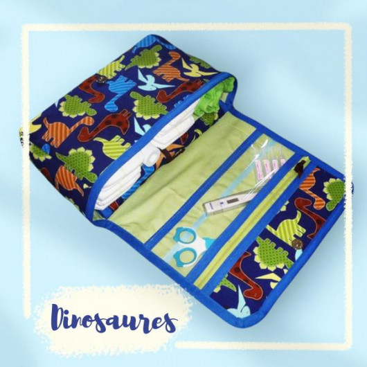 Sac à langer + matelas de change + lange doudou - DINOSAURES
