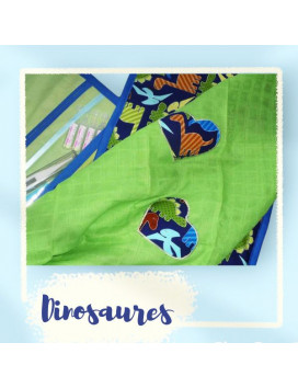 Sac à langer + matelas de change + lange doudou - DINOSAURES
