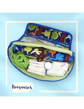 Sac à langer + matelas de change + lange doudou - DINOSAURES