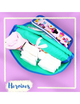 Sac à langer + matelas de change + lange doudou - LES PETITES HEROINES