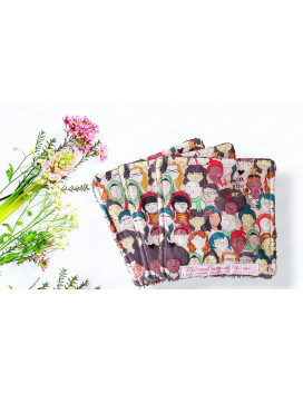 Grandi alviette lavabili WOMEN OF THE WORLD (set di 3)