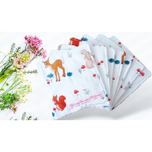 Large washable wipes FOREST (set of 7)