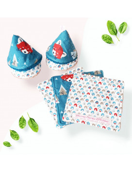 Set of pee teepees and washable wipes RED PANDA