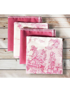 Washable and reusable cotton handkerchiefs - TOILE DE JOUY