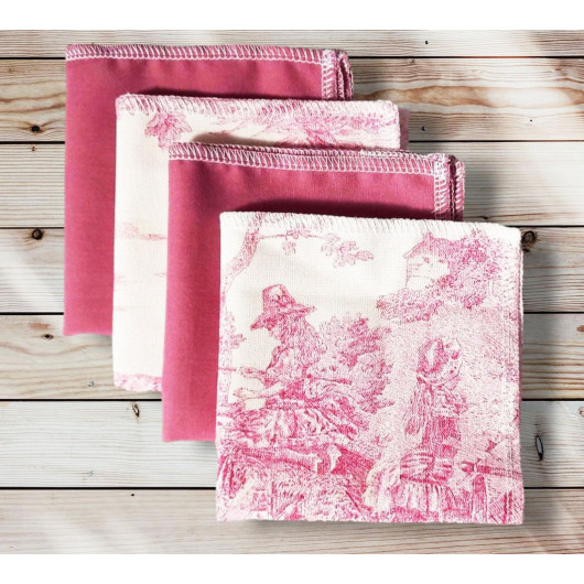 Washable and reusable cotton handkerchiefs - TOILE DE JOUY