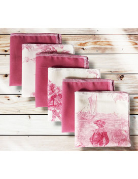 Wasbare en herbruikbare katoenen zakdoeken - TOILE DE JOUY