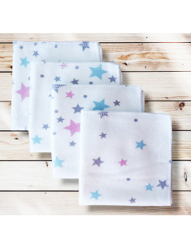 Washable and reusable organic flannel handkerchiefs - STARS