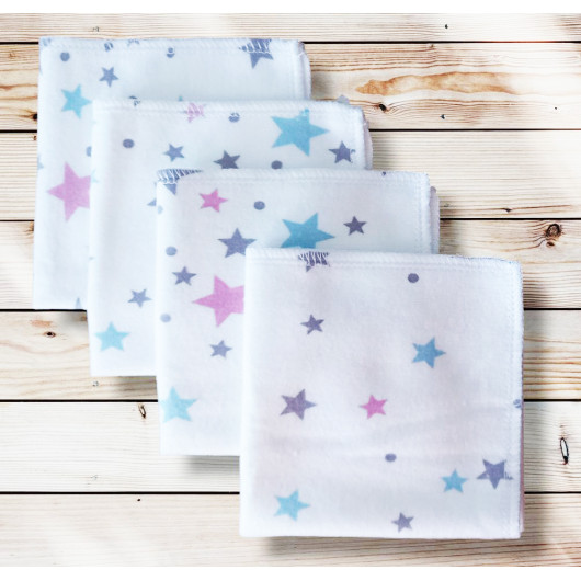 Washable and reusable organic flannel handkerchiefs - STARS