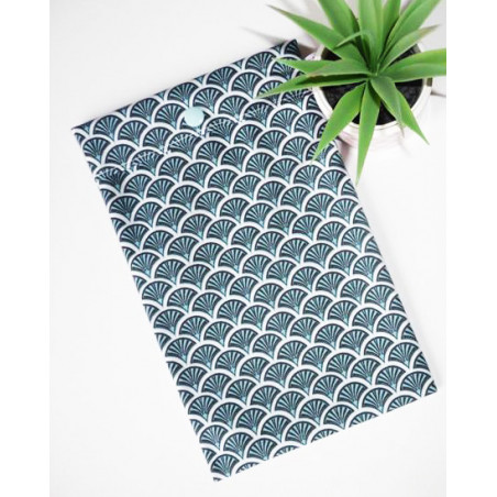 Washable and reusable freezer bag BLUE SCALES (HALF-LONG)