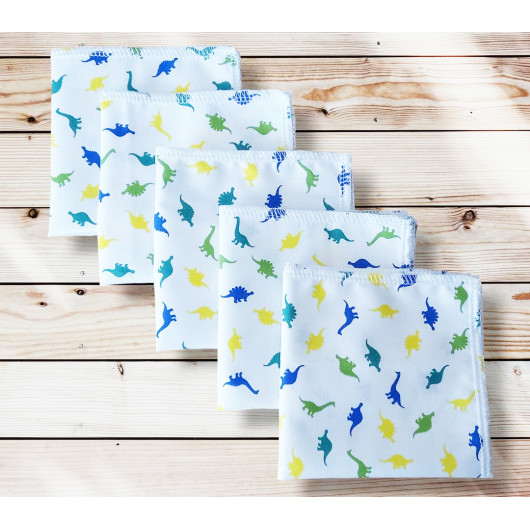 Washable and reusable cotton handkerchiefs - DINOSAURS