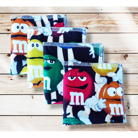 Washable and reusable cotton handkerchiefs - M&M'S