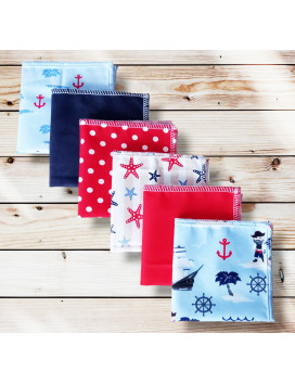Washable and reusable cotton handkerchiefs - PIRATES