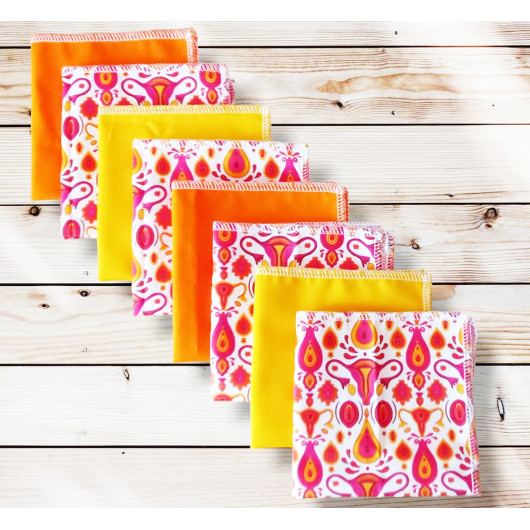 Washable and reusable cotton handkerchiefs - UTERUS RETRO