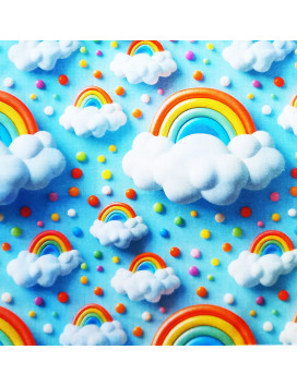 Mouchoirs en coton lavables et réutilisables - RAINBOW (effet 3D)