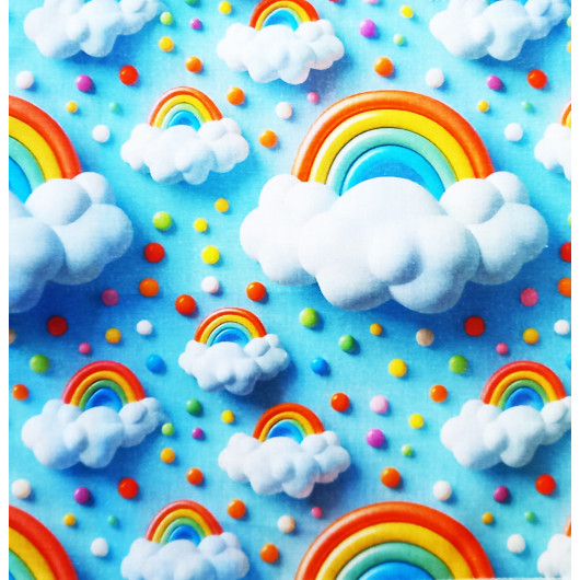 Mouchoirs en coton lavables et réutilisables - RAINBOW (effet 3D)