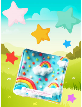 Grandes lingettes lavables RAINBOW effet 3D (lot de 8)
