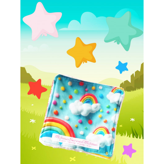 Grandes lingettes lavables RAINBOW effet 3D (lot de 8)