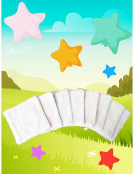 Grandes lingettes lavables RAINBOW effet 3D (lot de 8)