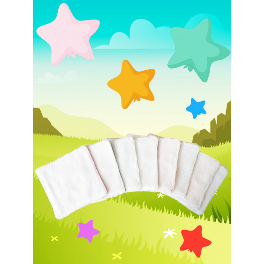 Grandes lingettes lavables RAINBOW effet 3D (lot de 8)