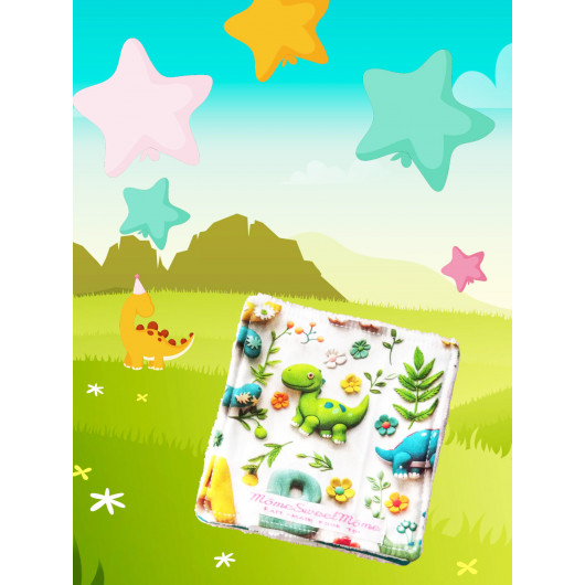 Grandes lingettes lavables DINOSAURES - 3D (lot de 8)