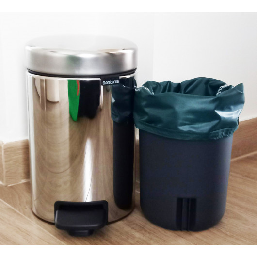 Sac poubelle lavable et réutilisable VERT FONCE (5L)