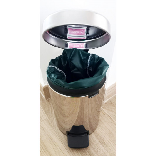 Sac poubelle lavable et réutilisable VERT FONCE (5L)