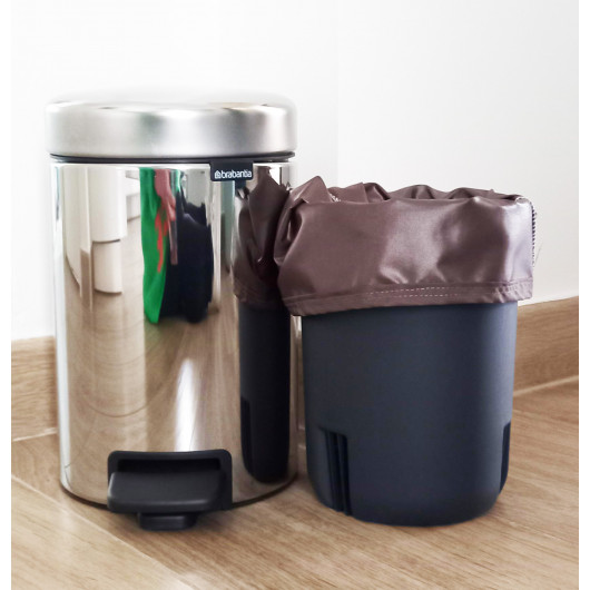 Sac poubelle lavable et réutilisable KAKI (5L)