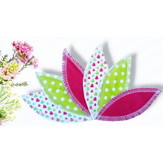 Compresas interlabiales lavables CORAZÓN (juego de 6) Talla: M
